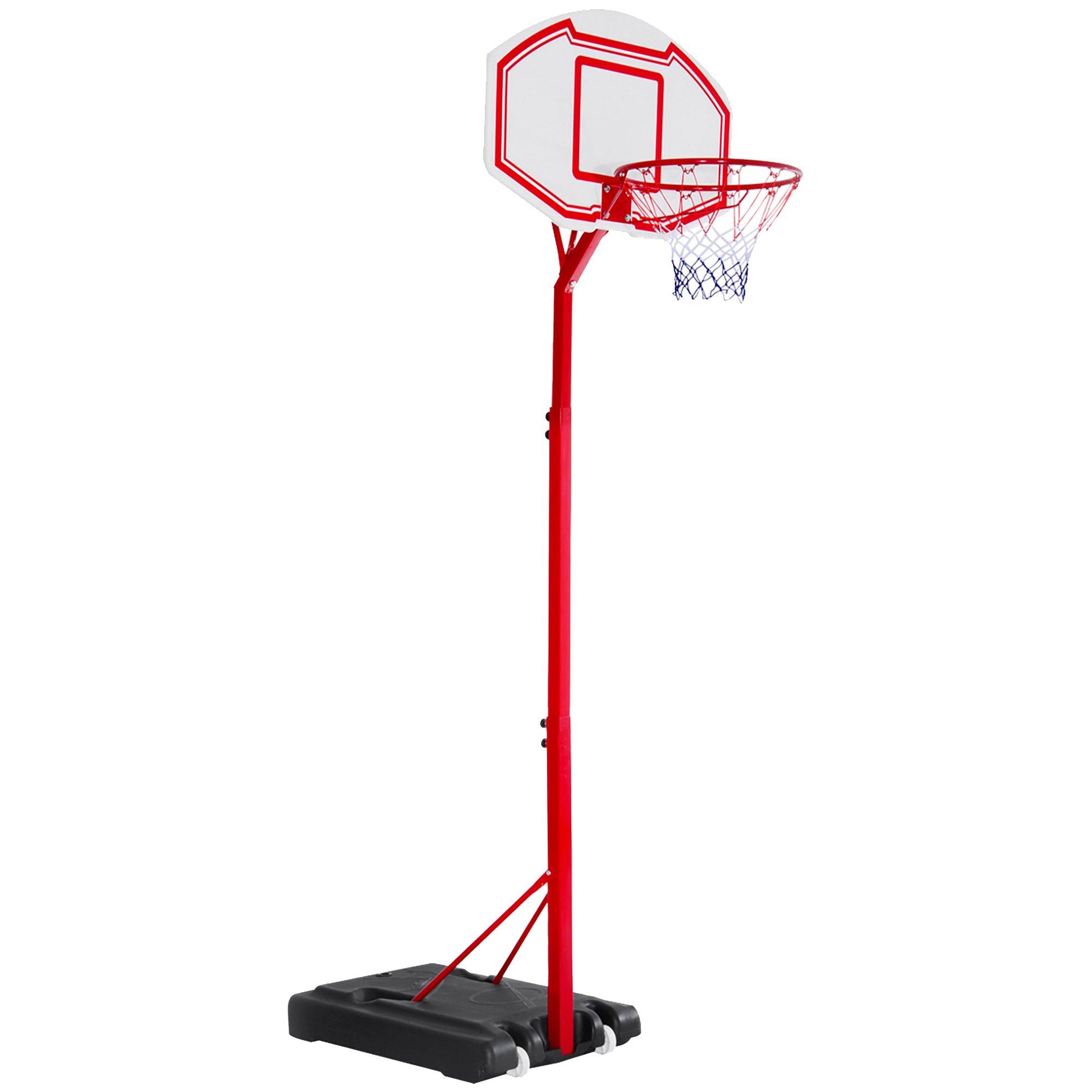 Adjustable Basketball Stand Backboard  with Wheels, 2.1-2.6m Adjust