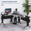HOMCOM Space-Saving Corner Work Desk Gaming with Steel Frame CPU Rack thumbnail 5