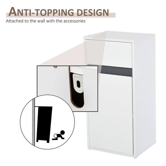 HOMCOM Modern Minimalistic Bathroom Storage Cabinet Drawer Cupboard 5