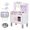 HOMCOM Kids Kitchen Play Set with Sounds Utensils Pans Storage Child Role thumbnail 1