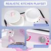 HOMCOM Kids Kitchen Play Set with Sounds Utensils Pans Storage Child Role thumbnail 5