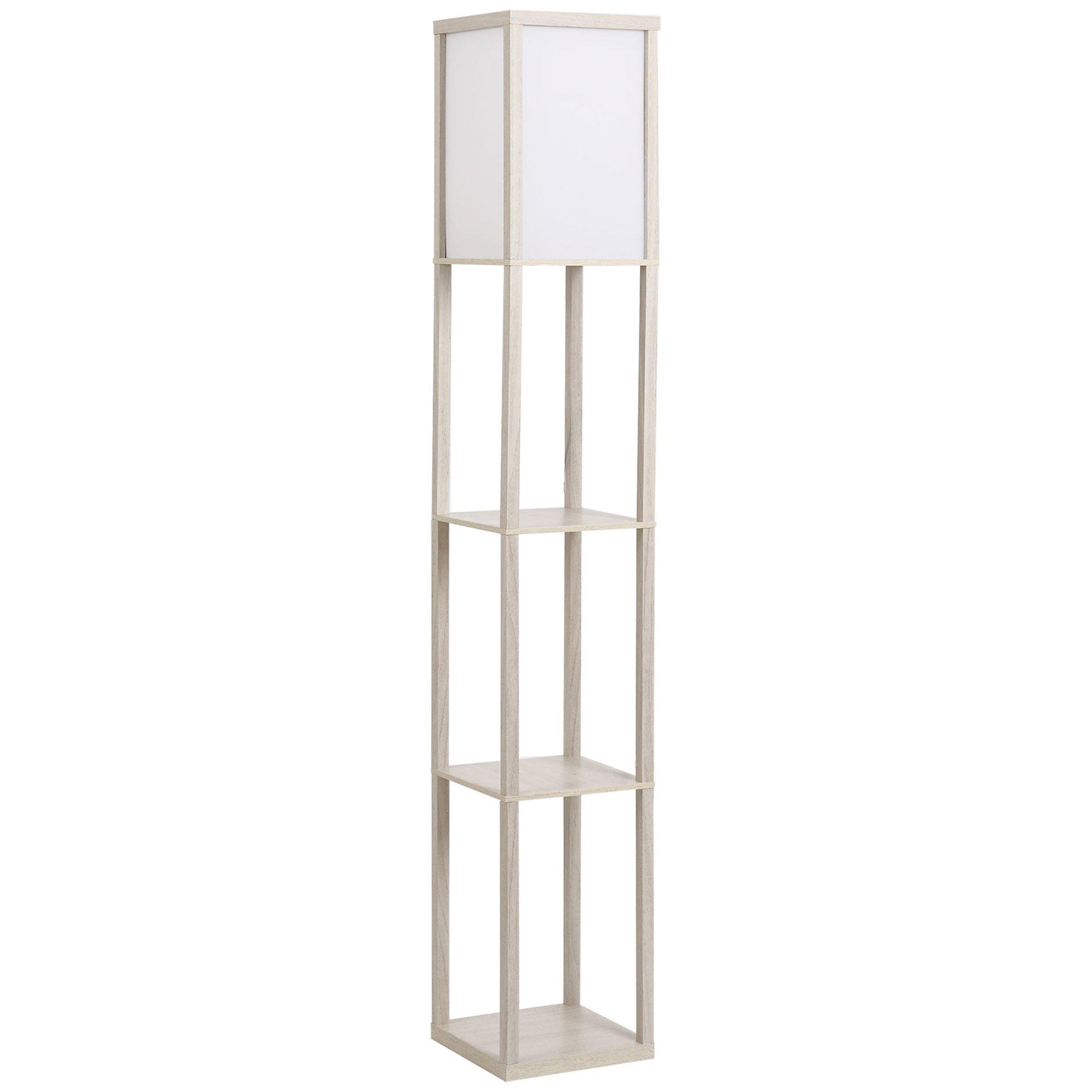 4 Tier Floor Lamp Standing Lamp with Storage Shelf for Home Office