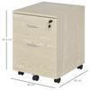 VINSETTO 2-Drawer Locking Office Filing Cabinet with 5 Wheels Rolling Storage thumbnail 3