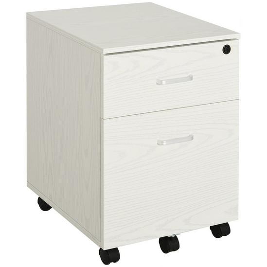 VINSETTO 2-Drawer Locking Office Filing Cabinet with 5 Wheels Rolling Storage 1
