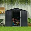 OUTSUNNY 8 x 6ft Garden Storage Shed with Double Sliding Door Outdoor thumbnail 2