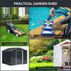 OUTSUNNY 8 x 6ft Garden Storage Shed with Double Sliding Door Outdoor thumbnail 4