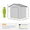 OUTSUNNY 8 x 6ft Garden Storage Shed with Double Sliding Door Outdoor thumbnail 5