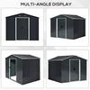OUTSUNNY 8 x 6ft Garden Storage Shed with Double Sliding Door Outdoor thumbnail 6