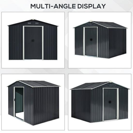 OUTSUNNY 8 x 6ft Garden Storage Shed with Double Sliding Door Outdoor 6