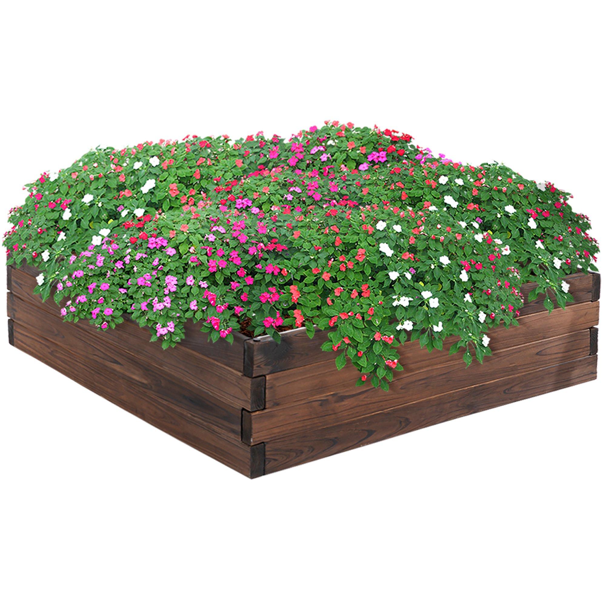 Wooden Raised Garden Bed Planter Grow Containers Flower Pot