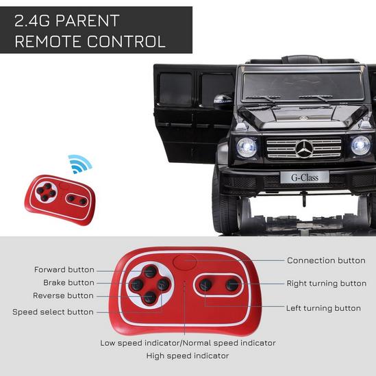 HOMCOM Mercedes Benz G500 12V Kids Electric Ride On Car Toy Remote Control 6