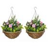 OUTSUNNY 2 PCs Artificial Lisianthus Flower Hanging Planter Basket Indoor thumbnail 1