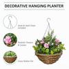 OUTSUNNY 2 PCs Artificial Lisianthus Flower Hanging Planter Basket Indoor thumbnail 4