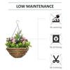 OUTSUNNY 2 PCs Artificial Lisianthus Flower Hanging Planter Basket Indoor thumbnail 6