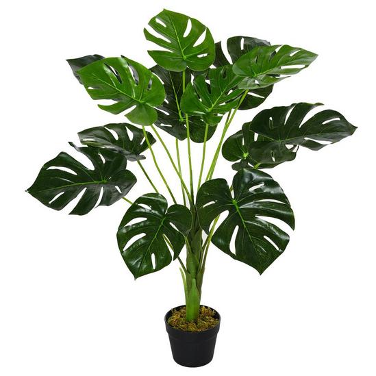 OUTSUNNY 85cm/2.8FT Artificial Monstera Plant Realistic Fake Tree Potted 1