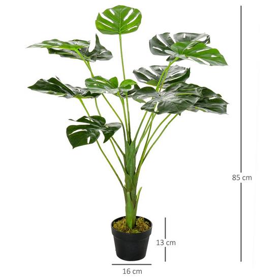OUTSUNNY 85cm/2.8FT Artificial Monstera Plant Realistic Fake Tree Potted 4