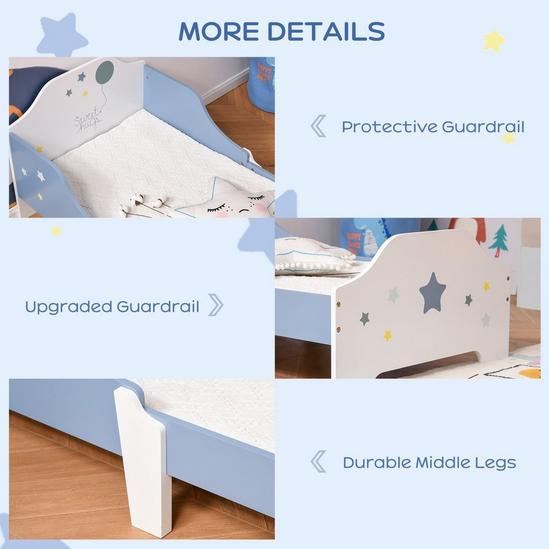 HOMCOM Kids Star & Balloon Single Bed Frame with Safe Guardrails Slats Bedroom Furniture 5