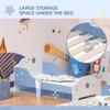HOMCOM Kids Star & Balloon Single Bed Frame with Safe Guardrails Slats Bedroom Furniture thumbnail 6