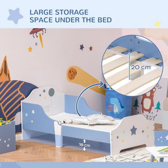 HOMCOM Kids Star & Balloon Single Bed Frame with Safe Guardrails Slats Bedroom Furniture 6