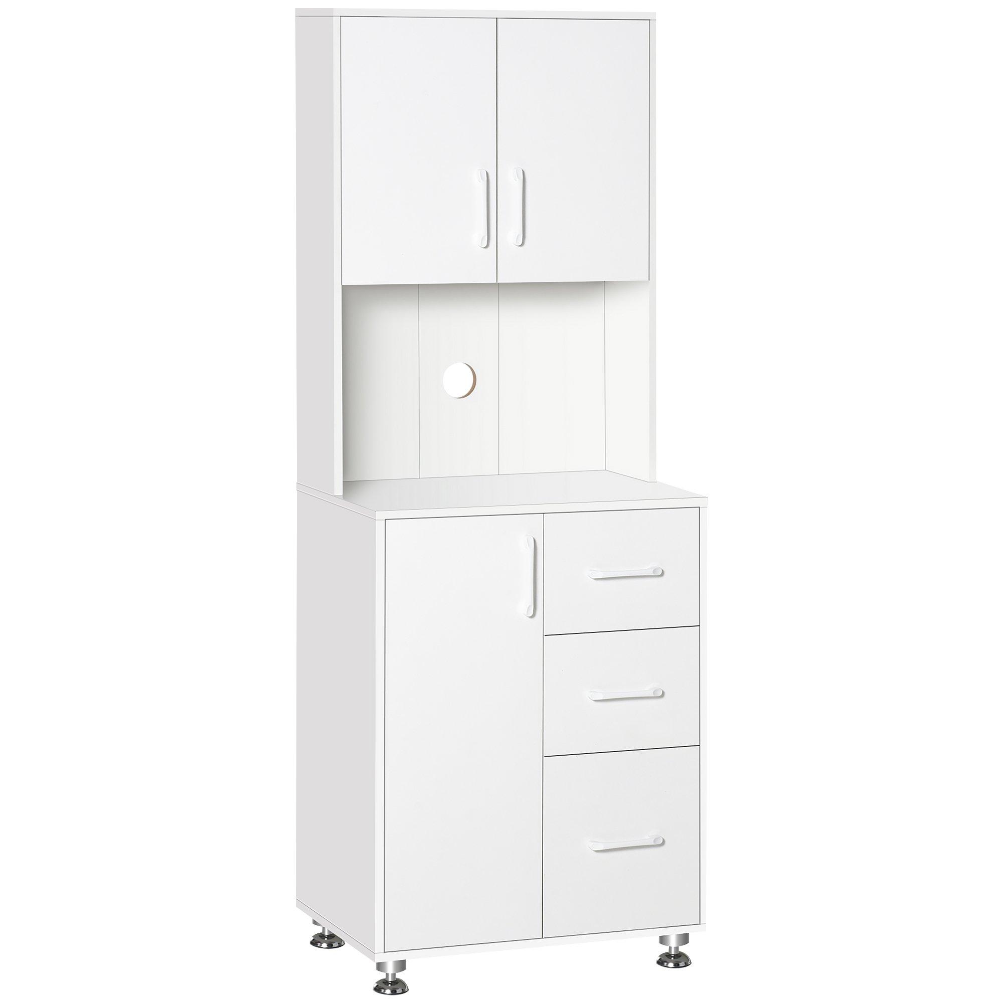 Modern Kitchen Pantry Cabinet Storage Cupboard with Open Countertop