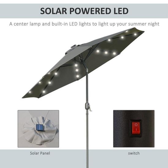 OUTSUNNY 24 LED Solar PoweParasol Umbrella Garden Tilt Outdoor String Light 3