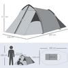 OUTSUNNY 1-2 Man Camping Dome Tent Porch Mesh Window Double Layer Hiking thumbnail 3