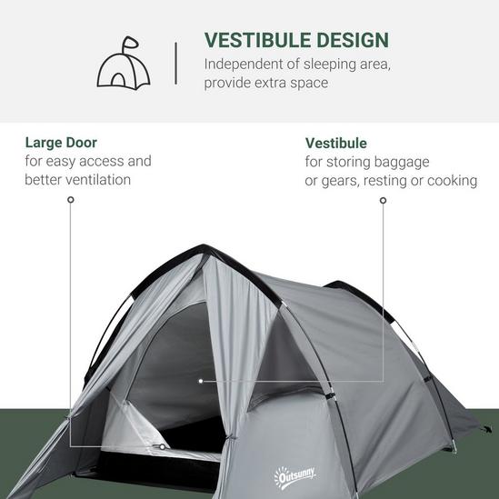 OUTSUNNY 1-2 Man Camping Dome Tent Porch Mesh Window Double Layer Hiking 4