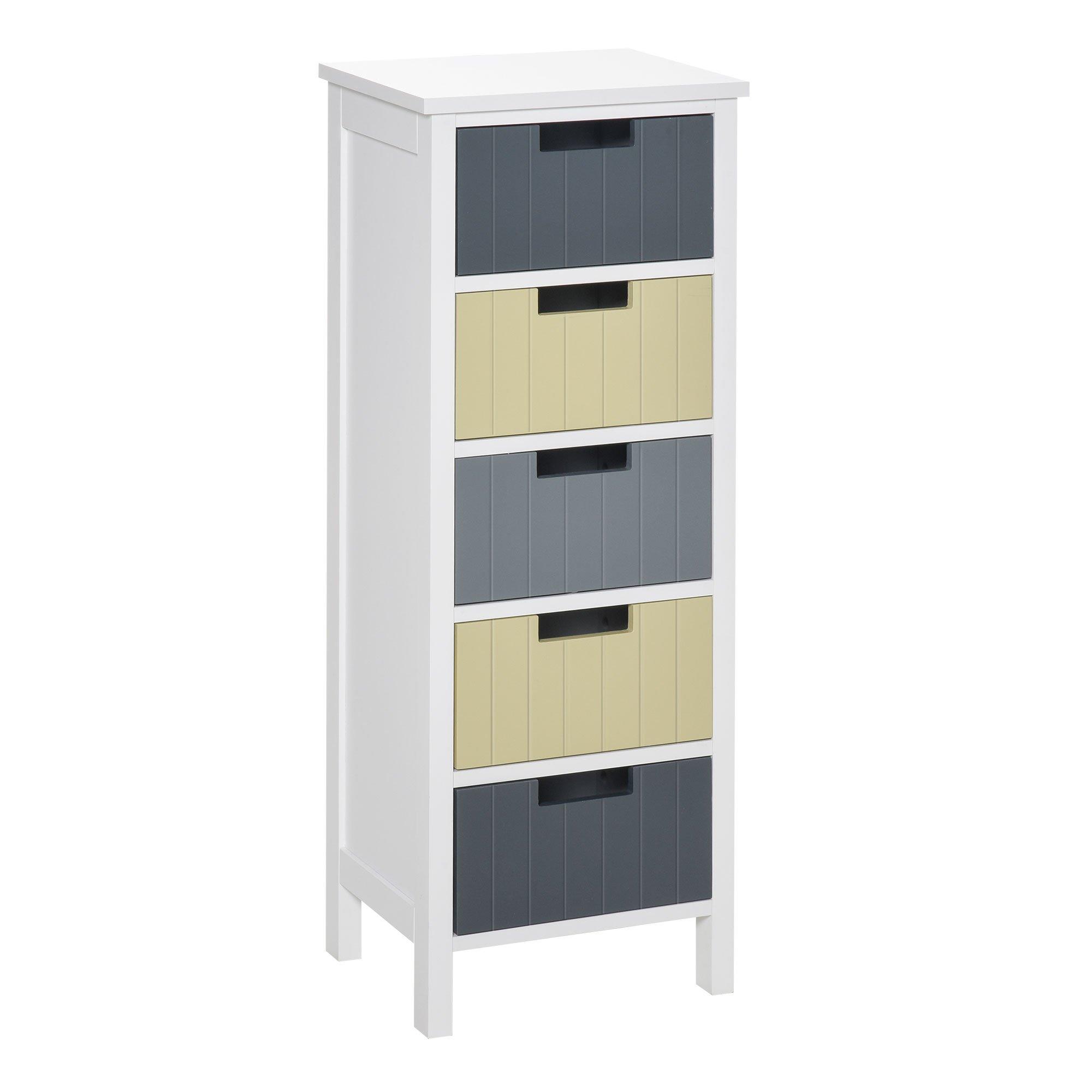 Chest of Drawers Storage Side Cabinet with 5 Detachable Drawers