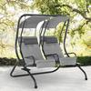 OUTSUNNY 2 Seater Garden Metal Swing Seat Patio Swinging Chair Hammock Canopy thumbnail 2