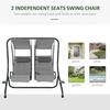 OUTSUNNY 2 Seater Garden Metal Swing Seat Patio Swinging Chair Hammock Canopy thumbnail 4