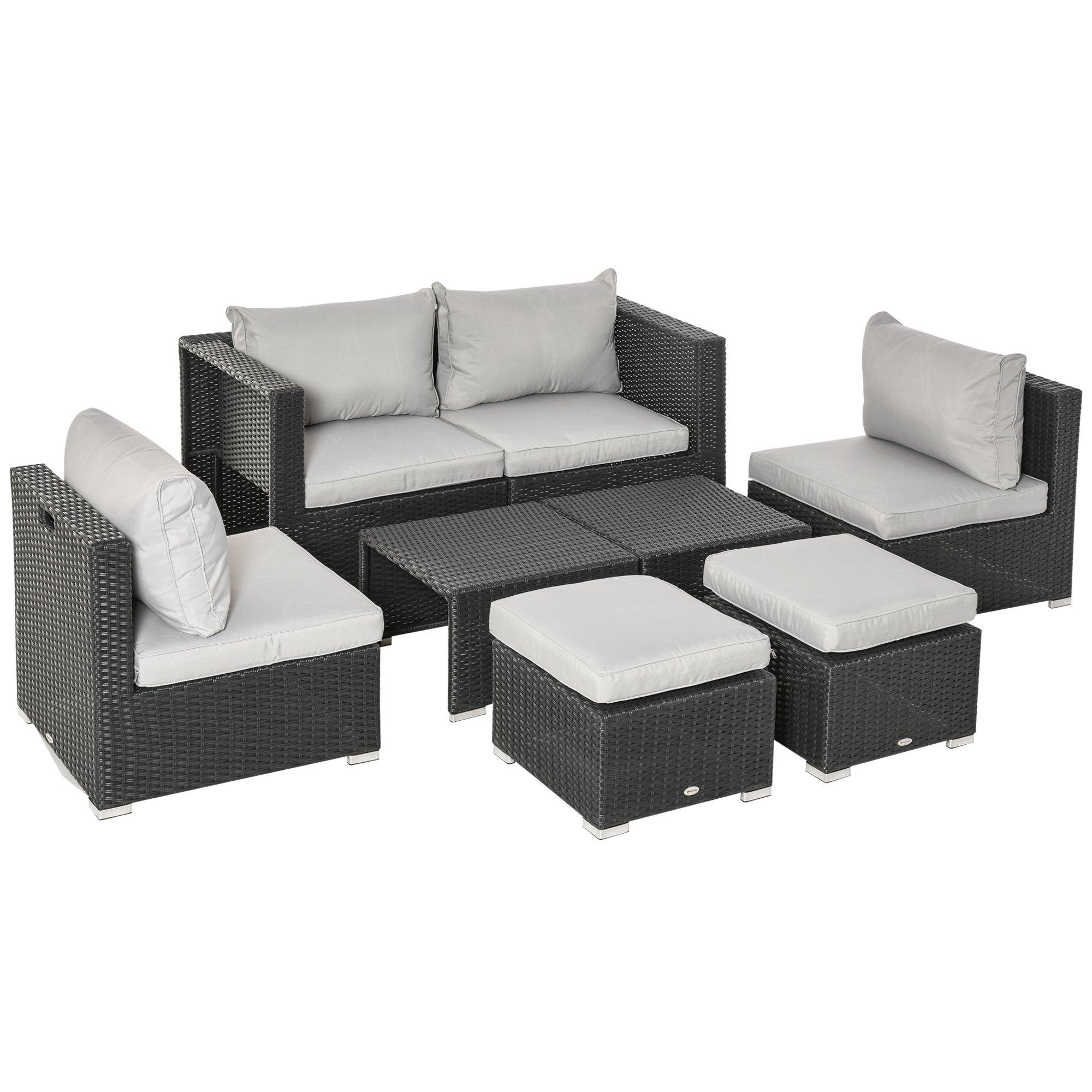 8pc Outdoor Patio Furniture Set Weather Wicker Rattan Sofa Chair