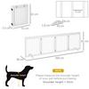 PAWHUT Freestanding Pet Gate 4 Panel Folding Wooden Dog Barrier  with Support Feet thumbnail 3