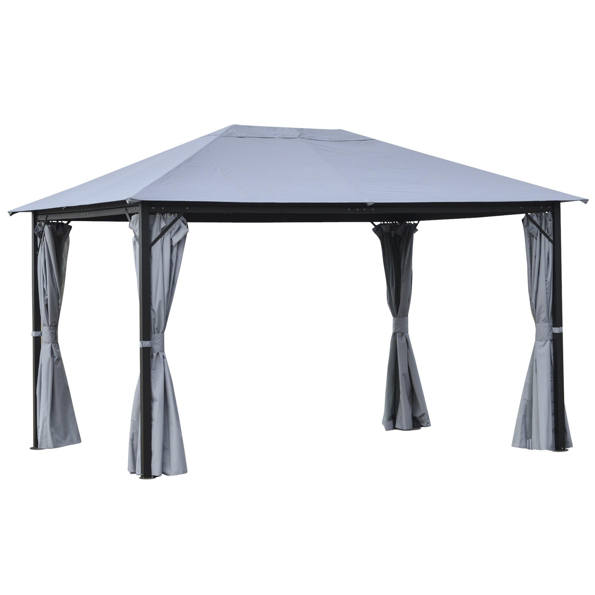 4 X 3Metre Outdoor Gazebo Canopy With Curtains Netting Sidewalls