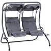 OUTSUNNY 2 Seater Garden Metal Swing Seat Patio Swinging Chair Hammock Canopy thumbnail 1