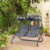 OUTSUNNY 2 Seater Garden Metal Swing Seat Patio Swinging Chair Hammock Canopy thumbnail 2