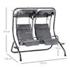 OUTSUNNY 2 Seater Garden Metal Swing Seat Patio Swinging Chair Hammock Canopy thumbnail 3