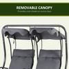 OUTSUNNY 2 Seater Garden Metal Swing Seat Patio Swinging Chair Hammock Canopy thumbnail 6