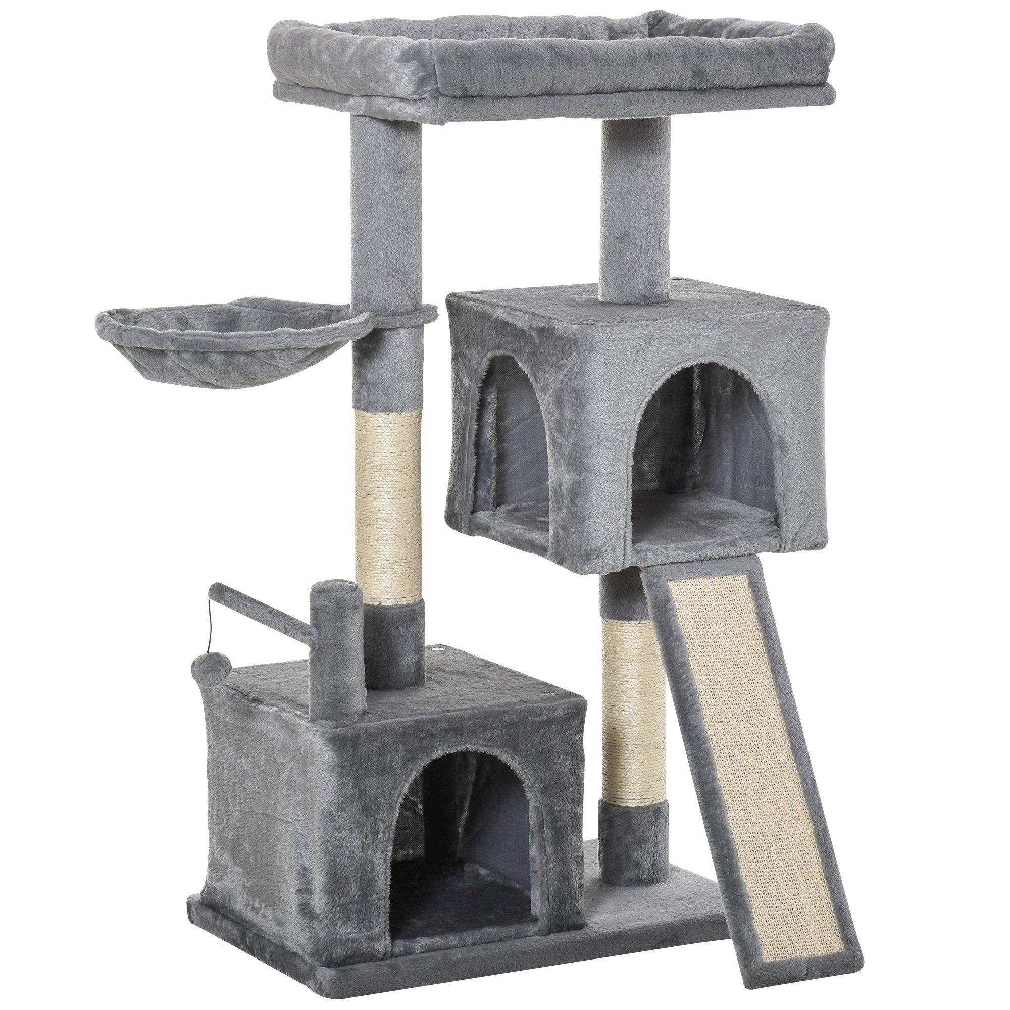 Cat Tree Tower with Sisal Scratching Posts Pad Hanging Ball Perch Condo