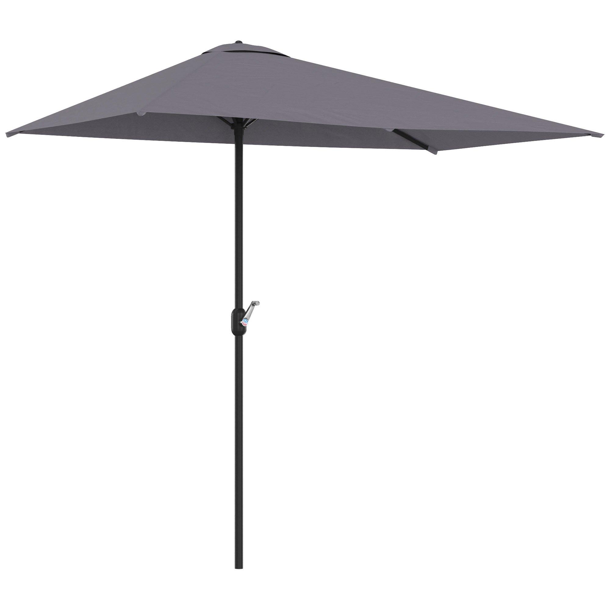 2.3m Garden Balcony Half Round Umbrella Metal Parasol Umbrella