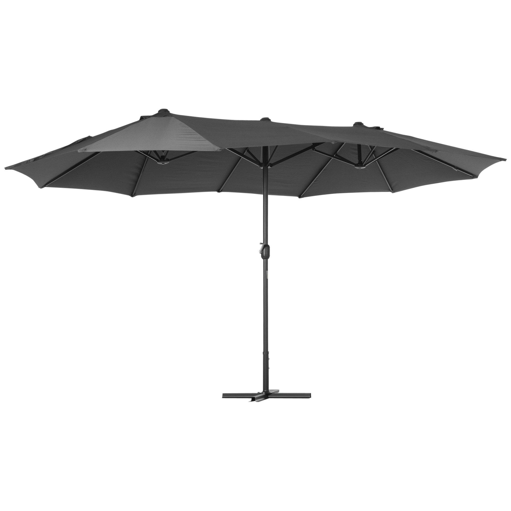 4.6M Garden Patio Umbrella Canopy Parasol Sun Shade with Base