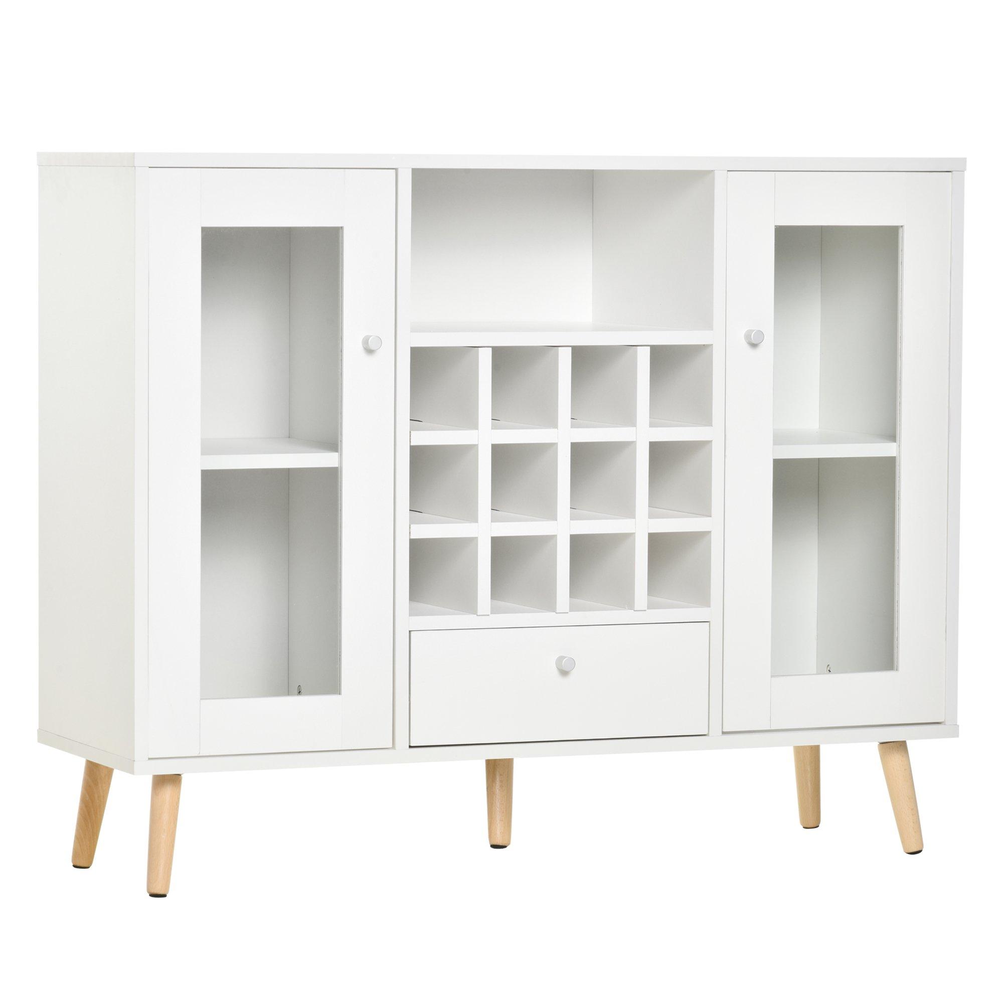 Modern Sideboard Cabinet Kitchen Cupboard with Glass Doors Drawer