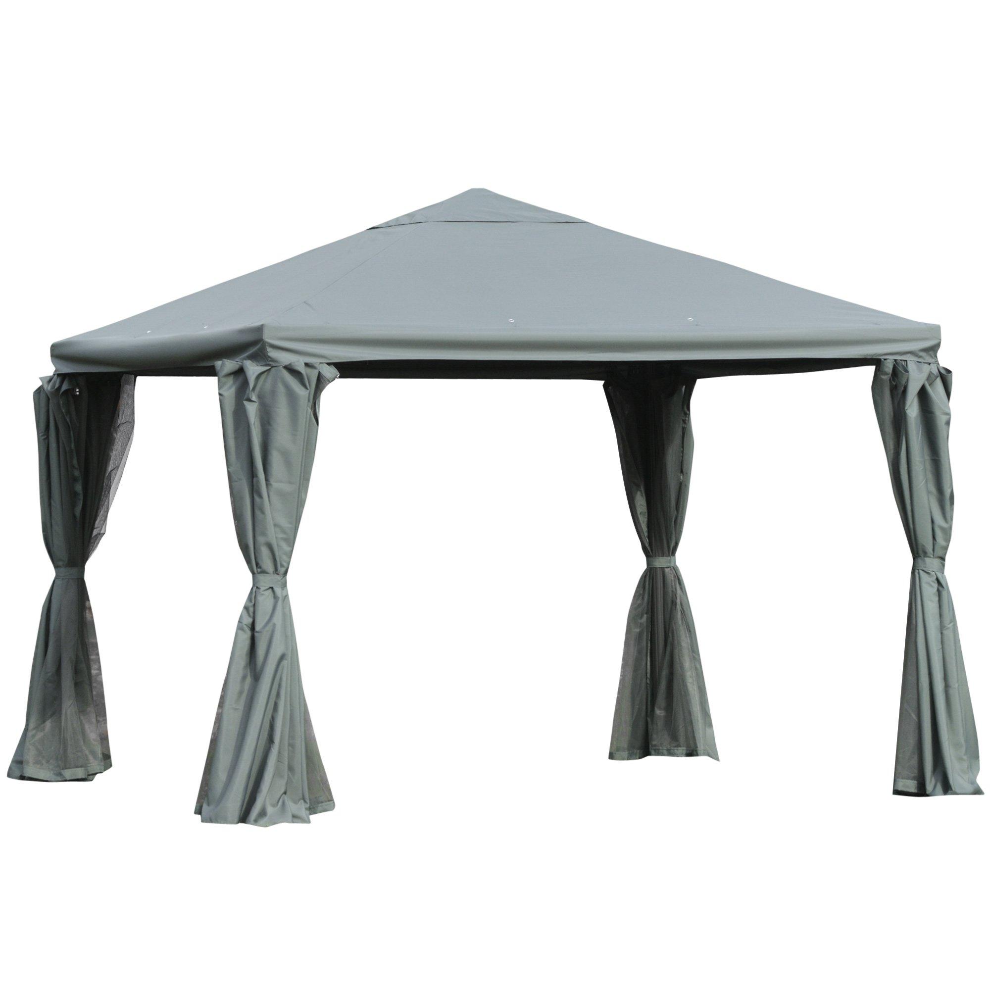 Outsunny  3(m) Outdoor Gazebo Canopy Party Tent Aluminum Frame W/ Walls