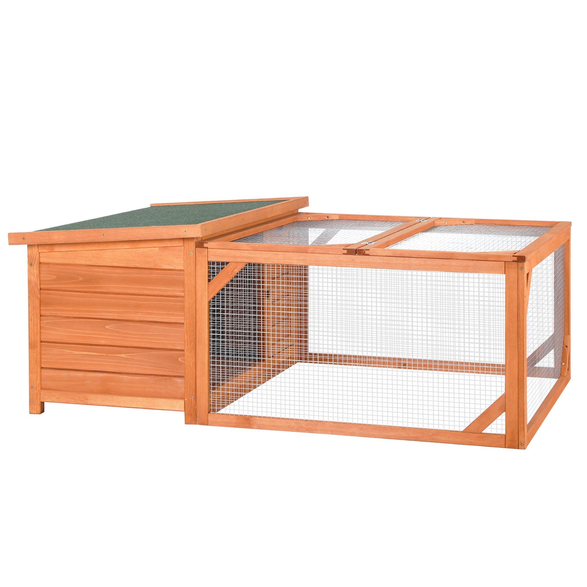 Wooden Rabbit Hutch with Run Small Animal Guinea Pig House