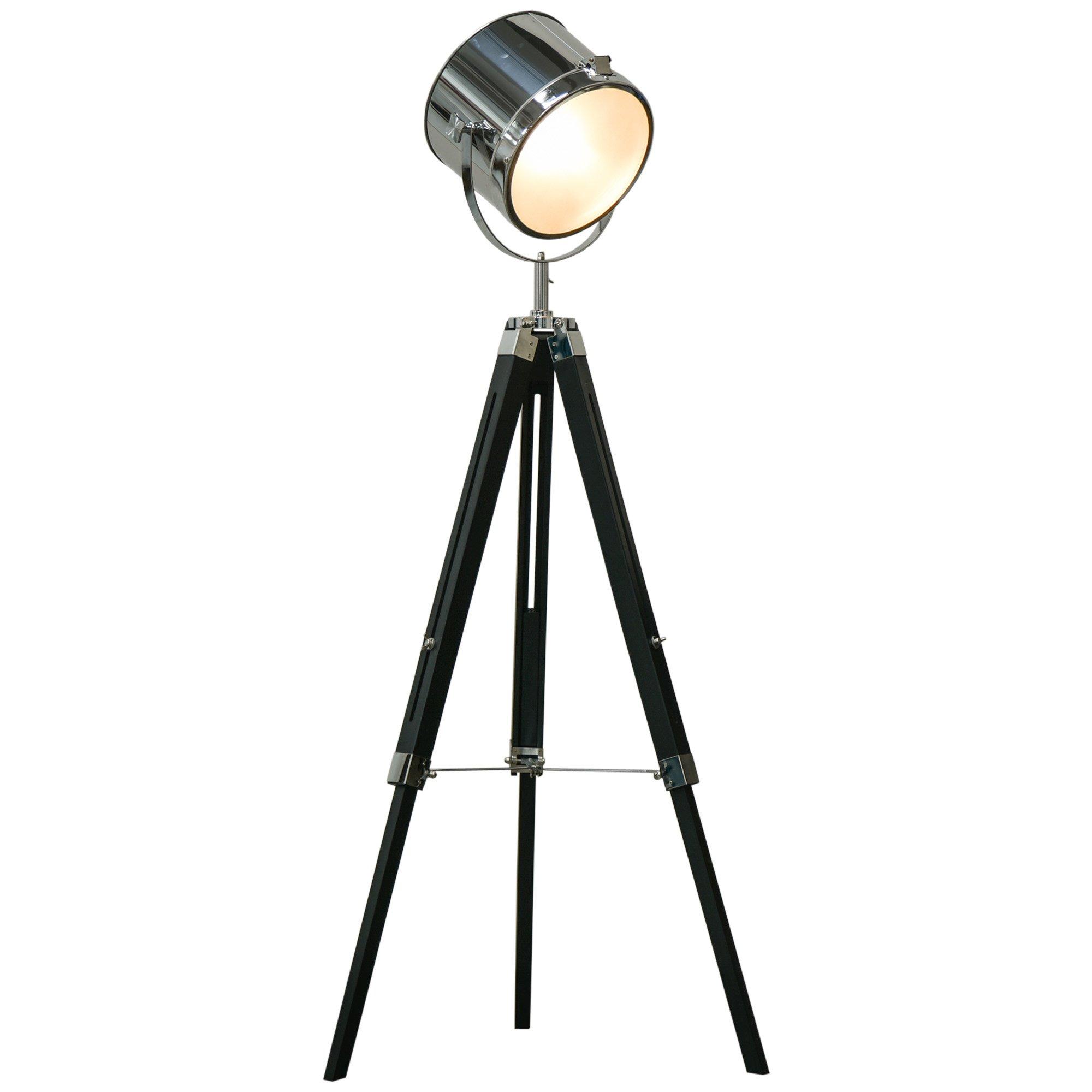 Industrial Style Adjustable Tripod Floor Lamp, Searchlight Reading