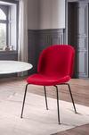 Fusion Living Luxurious Velvet Dining Chair with Black Metal Legs thumbnail 1