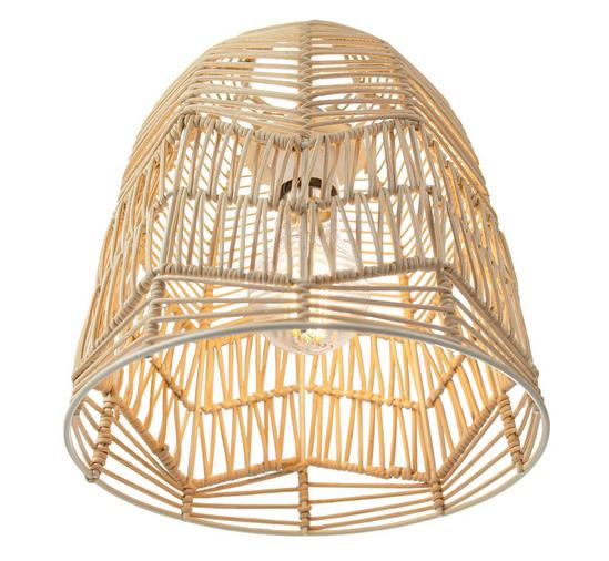 Happy Homewares Traditional Bell Shaped Light Brown Rattan Wicker Ceiling Pendant Light Shade 3