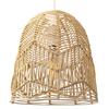 Happy Homewares Traditional Bell Shaped Light Brown Rattan Wicker Ceiling Pendant Light Shade thumbnail 4