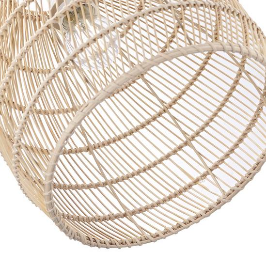 Happy Homewares Traditional Vintage Spiral Cage Design Natural Brown Rattan Ceiling Lamp Shade 3