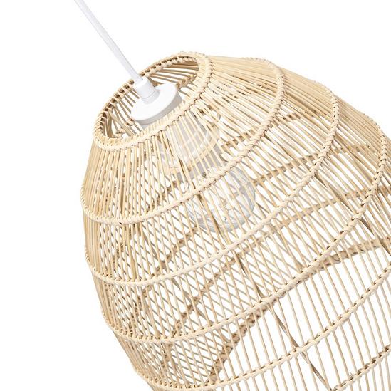 Happy Homewares Traditional Vintage Spiral Cage Design Natural Brown Rattan Ceiling Lamp Shade 4