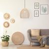 Happy Homewares Traditional Vintage Spiral Cage Design Natural Brown Rattan Ceiling Lamp Shade thumbnail 5